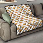 White Sandwiches Pattern Print Quilt