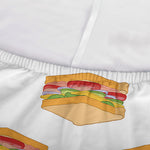 White Sandwiches Pattern Print Sofa Cover