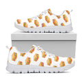 White Sandwiches Pattern Print White Running Shoes