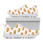 White Sandwiches Pattern Print White Sneakers