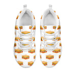 White Sandwiches Pattern Print White Sneakers