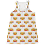 White Sandwiches Pattern Print Women's Racerback Tank Top