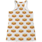 White Sandwiches Pattern Print Women's Racerback Tank Top