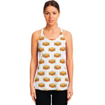 White Sandwiches Pattern Print Women's Racerback Tank Top