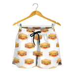White Sandwiches Pattern Print Women's Shorts