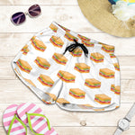 White Sandwiches Pattern Print Women's Shorts