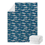 White Shark Pattern Print Blanket