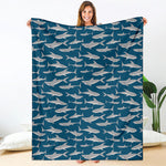 White Shark Pattern Print Blanket