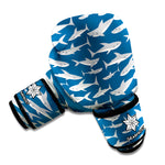 White Shark Pattern Print Boxing Gloves