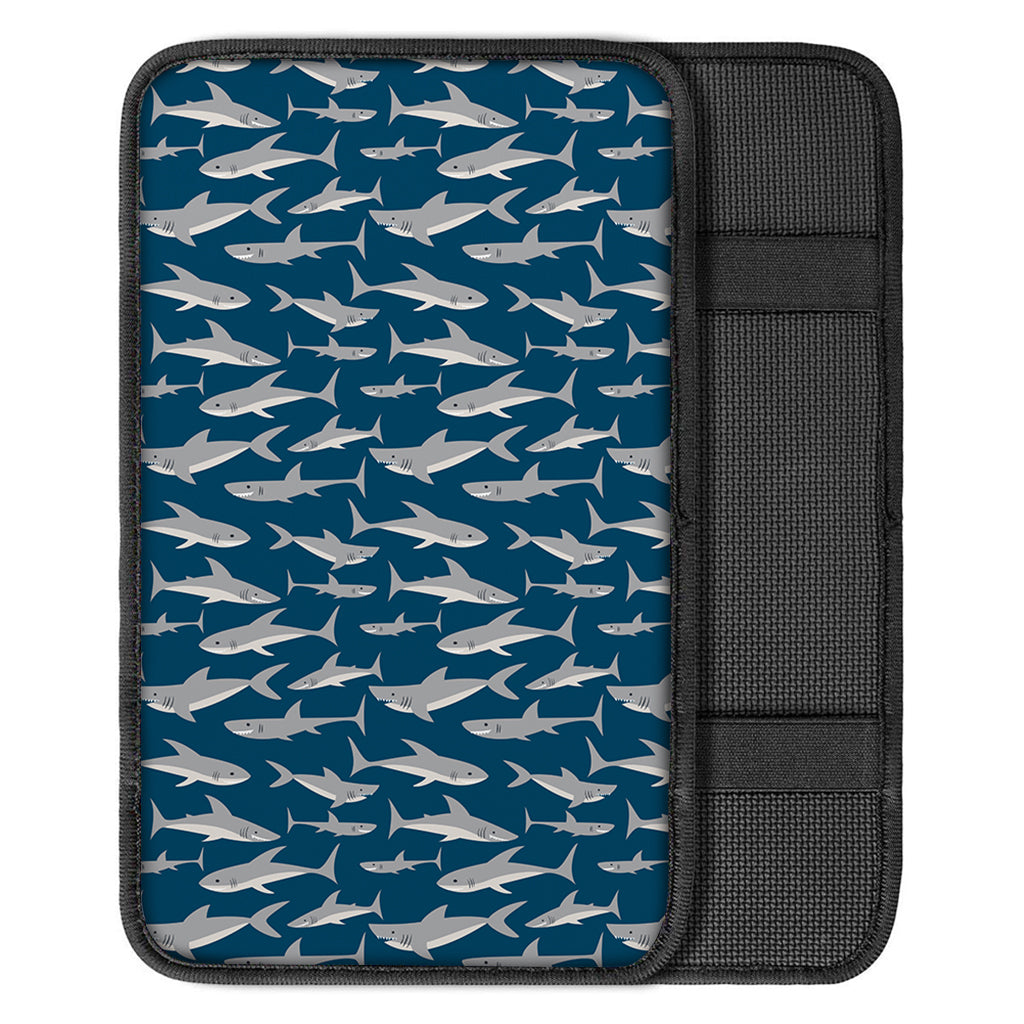 White Shark Pattern Print Car Center Console Cover