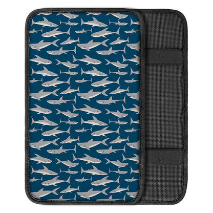 White Shark Pattern Print Car Center Console Cover