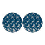 White Shark Pattern Print Car Coasters