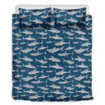 White Shark Pattern Print Duvet Cover Bedding Set