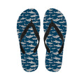 White Shark Pattern Print Flip Flops