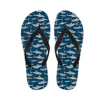 White Shark Pattern Print Flip Flops