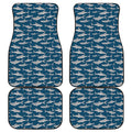 White Shark Pattern Print Front and Back Car Floor Mats
