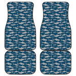 White Shark Pattern Print Front and Back Car Floor Mats