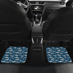 White Shark Pattern Print Front and Back Car Floor Mats