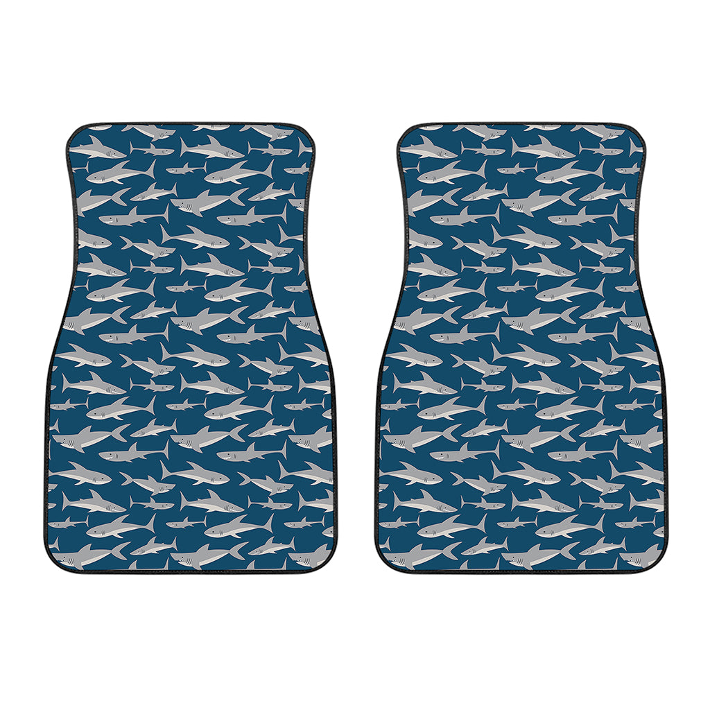 White Shark Pattern Print Front Car Floor Mats
