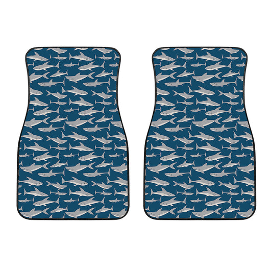 White Shark Pattern Print Front Car Floor Mats