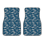 White Shark Pattern Print Front Car Floor Mats