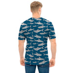 White Shark Pattern Print Men's T-Shirt