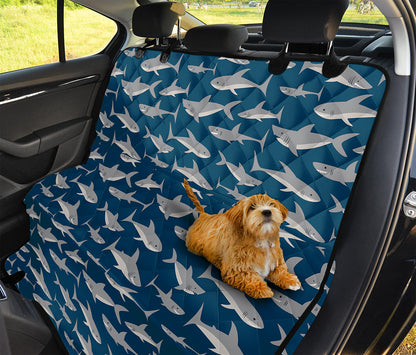 White Shark Pattern Print Pet Car Back Seat Cover
