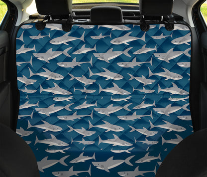 White Shark Pattern Print Pet Car Back Seat Cover