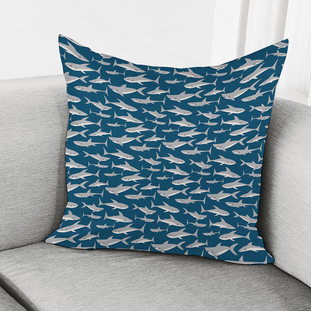 White Shark Pattern Print Pillow Cover