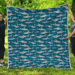 White Shark Pattern Print Quilt