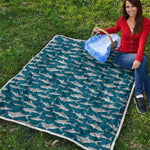 White Shark Pattern Print Quilt