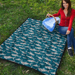 White Shark Pattern Print Quilt