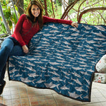 White Shark Pattern Print Quilt
