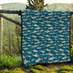 White Shark Pattern Print Quilt