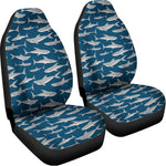 White Shark Pattern Print Universal Fit Car Seat Covers