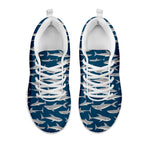 White Shark Pattern Print White Sneakers