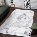 White Smoke Marble Print Area Rug GearFrost