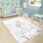 White Smoke Marble Print Area Rug GearFrost