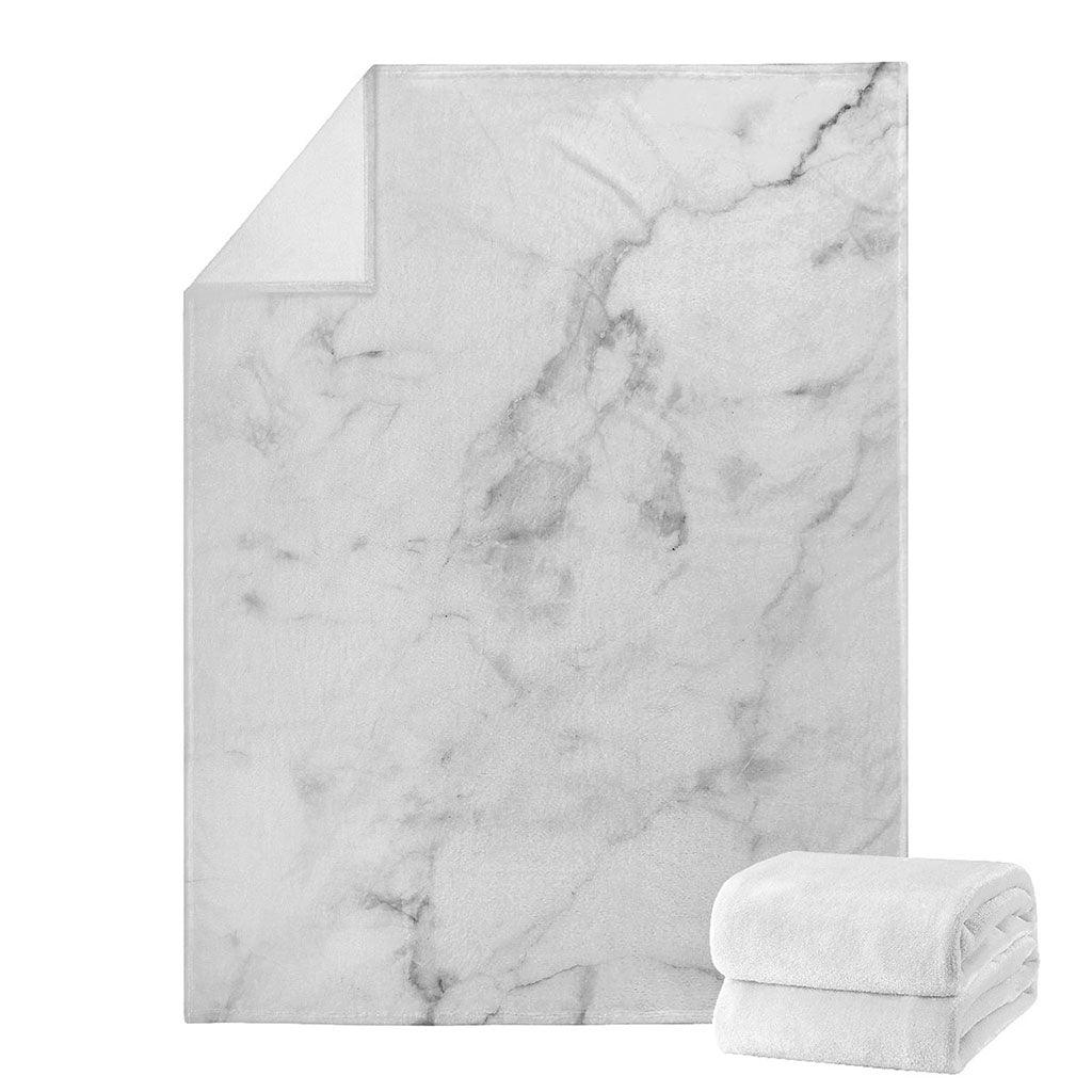 White Smoke Marble Print Blanket