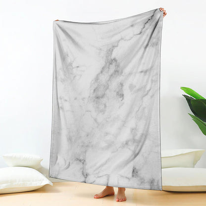 White Smoke Marble Print Blanket