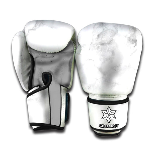 White Smoke Marble Print Boxing Gloves