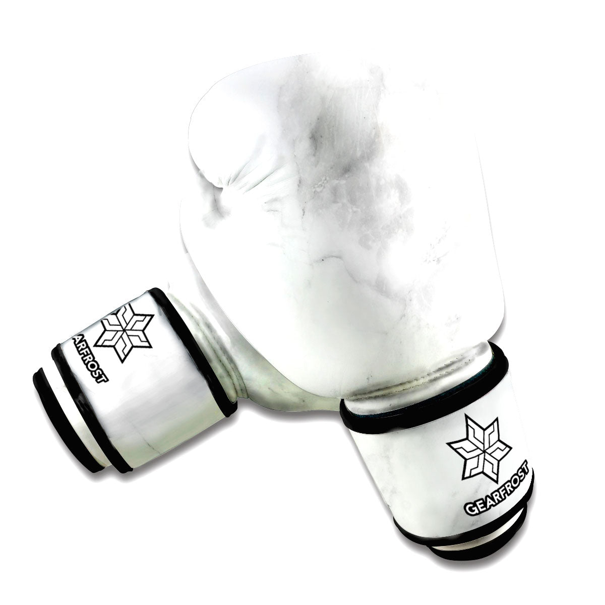 White Smoke Marble Print Boxing Gloves