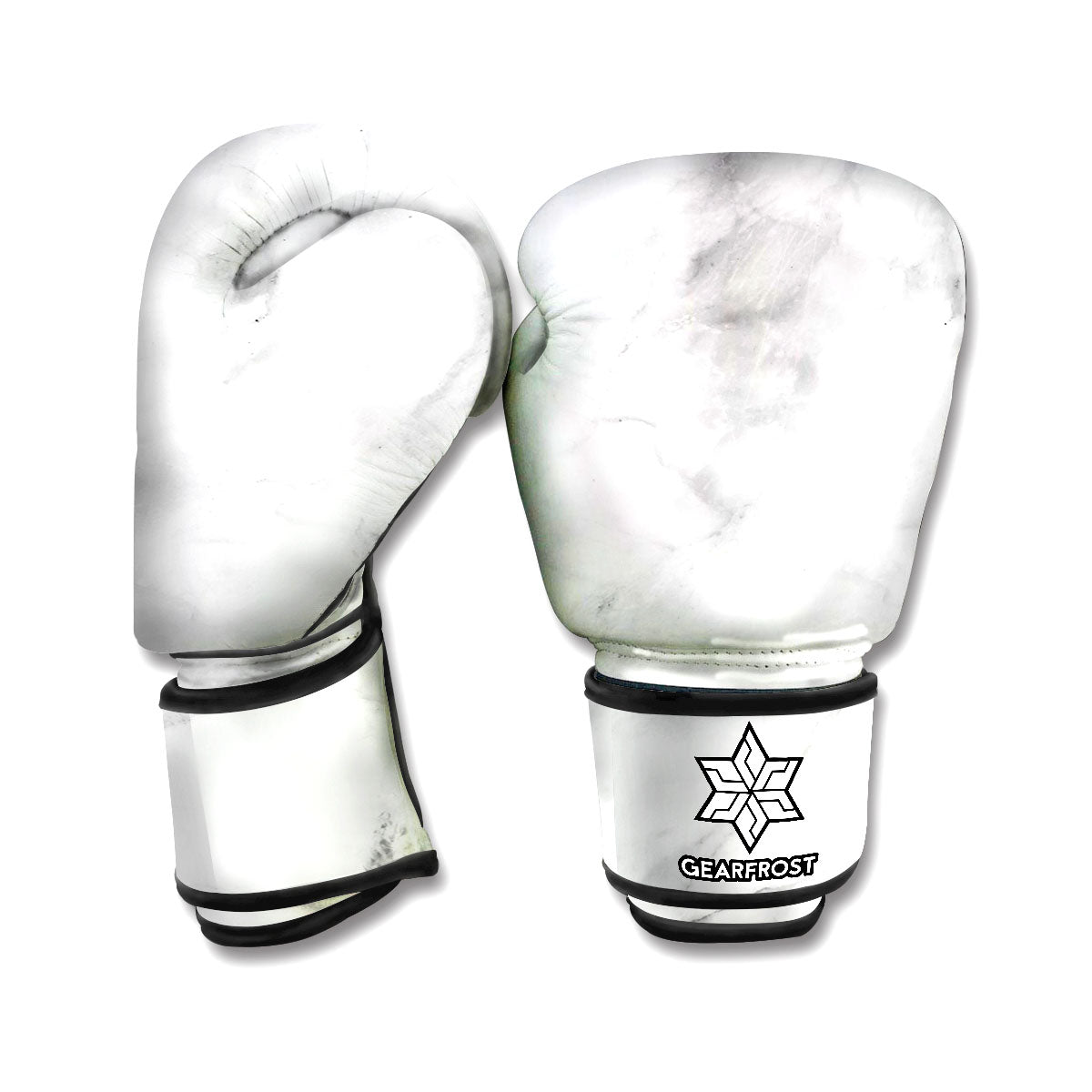 White Smoke Marble Print Boxing Gloves