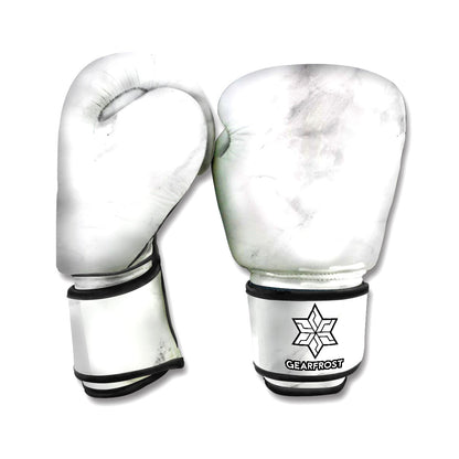 White Smoke Marble Print Boxing Gloves