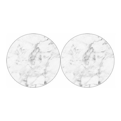 White Smoke Marble Print Car Coasters