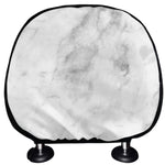 White Smoke Marble Print Car Headrest Covers