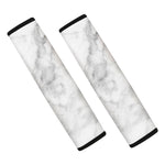 White Smoke Marble Print Car Seat Belt Covers