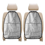 White Smoke Marble Print Car Seat Organizers
