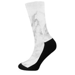 White Smoke Marble Print Crew Socks