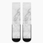 White Smoke Marble Print Crew Socks